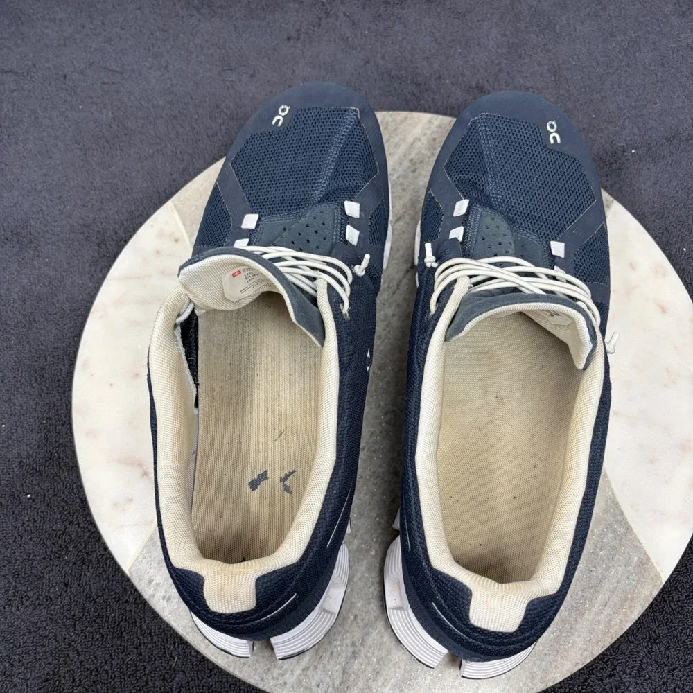 On Cloud 5 Mens 11.5 Running Shoes Midnight Navy Blue White Active Sneaker Tech